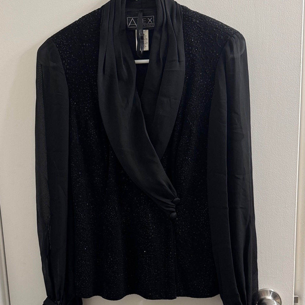 Alex Evenings Black Evening Jacket with Subtle Sheen